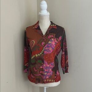 Biella Women’s Floral Print 3/4 Sleeves Blouse Size: 10